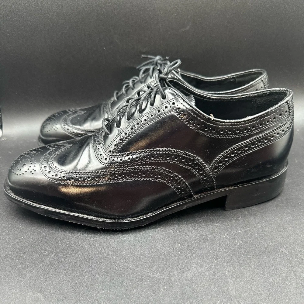 FLORSHEIM Men's Lexington Wing-Tip Oxford size 9 EEE Black Leather